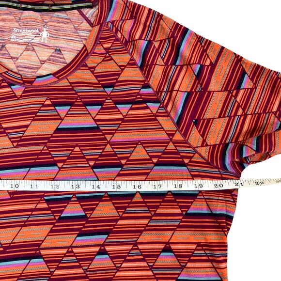 SmartWool Sz XL Merino Base Layer 150 Short Sleeve T-shirt Habanero Print Red - Picture 15 of 16